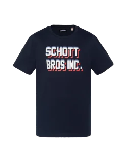 T-shirt bleu marine imprimé Schott Bros Inc. - MARINE