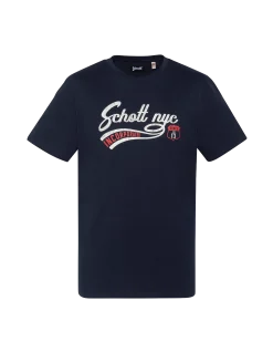 T-shirt bleu marine imprimé Schott NYC® vintage - MARINE