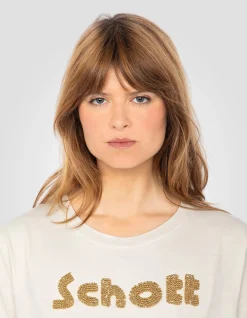 T-shirt brodé blanc - BLANC CASSÉ