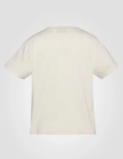 T-shirt brodé blanc - BLANC CASSÉ