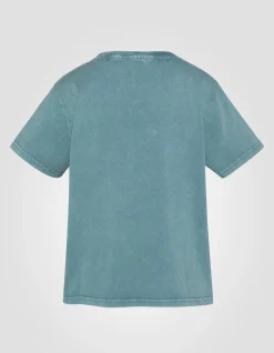 T-shirt brodé bleu - BLEU