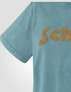 T-shirt brodé bleu - BLEU