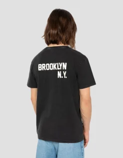 T-shirt city district noir délavé - NOIR DÉLAVÉ