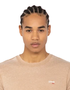 T-shirt col rond army beige effet délavé - ARMY BEIGE