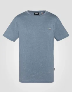 T-shirt col rond azur effet délavé - AZUR