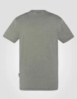 T-shirt col tunisien kaki effet délavé - KAKI