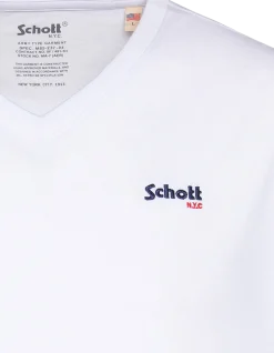 T-shirt col V blanc - BLANC