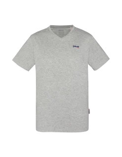 T-shirt col V gris chiné - GRIS CHINÉ