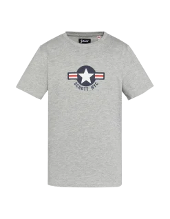 T-shirt gris chiné imprimé enfant - GRIS CHINÉ