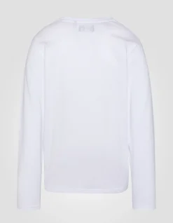 T-shirt imprimé blanc à manches longues - BLANC
