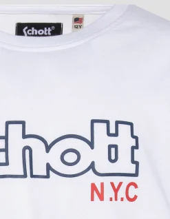 T-shirt imprimé blanc à manches longues - BLANC
