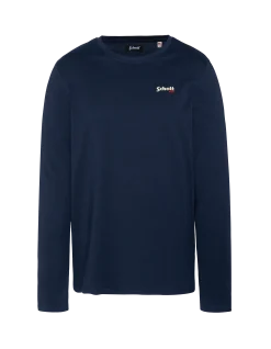 T-shirt manches longues bleu marine brodé enfant - MARINE