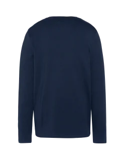 T-shirt manches longues bleu marine brodé enfant - MARINE