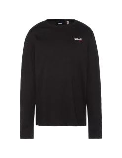 T-shirt manches longues noir brodé enfant - NOIR
