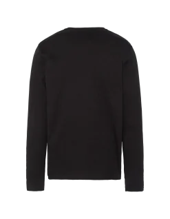 T-shirt manches longues noir brodé enfant - NOIR