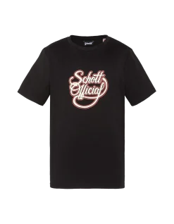 T-shirt noir imprimé logo vintage - NOIR