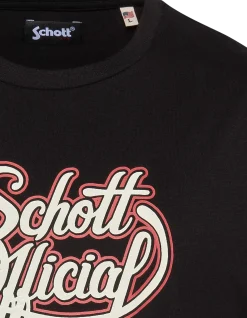 T-shirt noir imprimé Schott Official vintage - NOIR