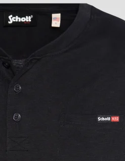 T-shirt noir manches longues effet flammé - NOIR