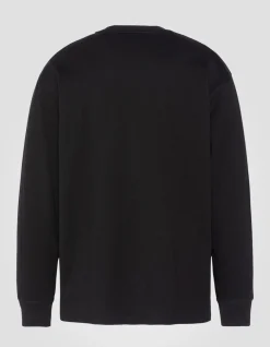 T-shirt noir à manches longues - NOIR