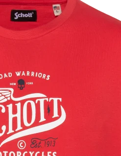 T-shirt rouge imprimé Schott Motorcycles - ROUGE
