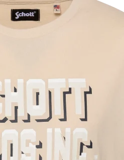 T-shirt sable imprimé Schott Bros Inc. - SABLE