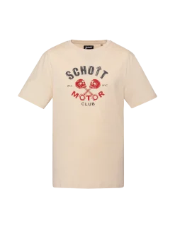 T-shirt sable imprimé Schott Motor Club - SABLE
