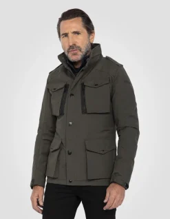 Veste army kaki multipoches, plastron amovible - KAKI