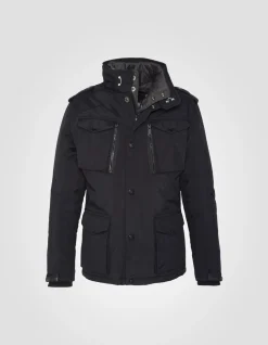 Veste army noire multipoches, plastron amovible, grande taille - NOIR