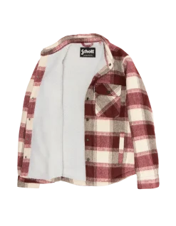 Veste à carreaux marron doublée sherpa - CARREAUX MARRON