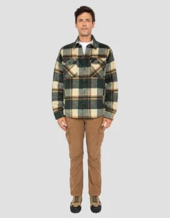Veste à carreaux verts doublée sherpa - CARREAUX VERT
