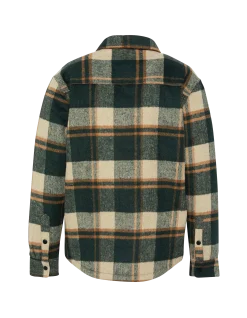 Veste à carreaux verts doublée sherpa - CARREAUX VERT