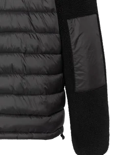 Veste noire bi matière sherpa et nylon doudouné - NOIR/NOIR