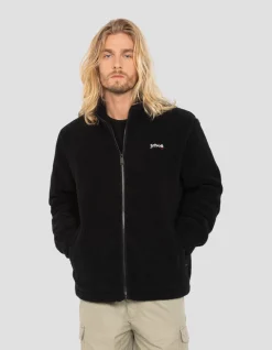 Veste sherpa zippée noire - NOIR