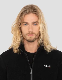 Veste sherpa zippée noire - NOIR